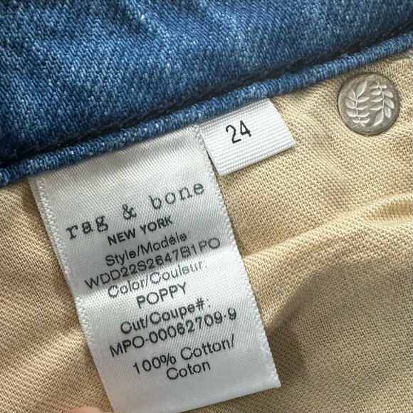 Rag & Bone Jeans Womens 24 Nina High Rise Ankle Cigarette Button Fly Denim Blue - Picture 11 of 14